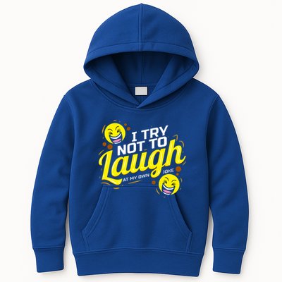 I Try Not To Laugh At My Own Jokes Funny Kids Hoodie