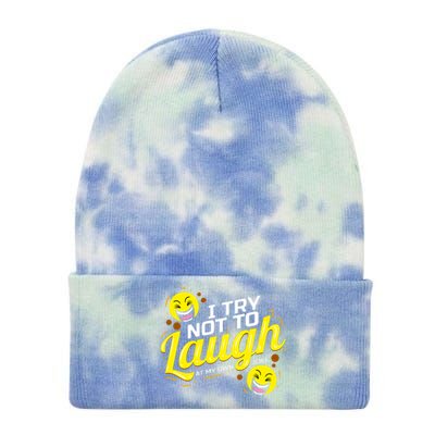 I Try Not To Laugh At My Own Jokes Funny Tie Dye 12in Knit Beanie