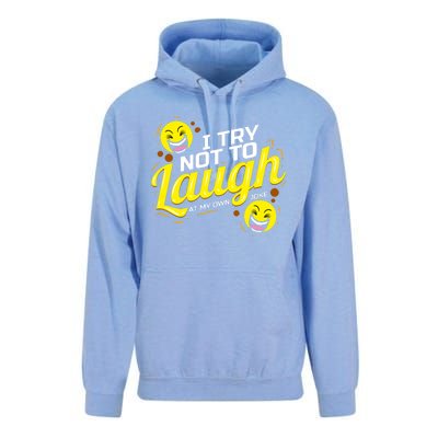 I Try Not To Laugh At My Own Jokes Funny Unisex Surf Hoodie