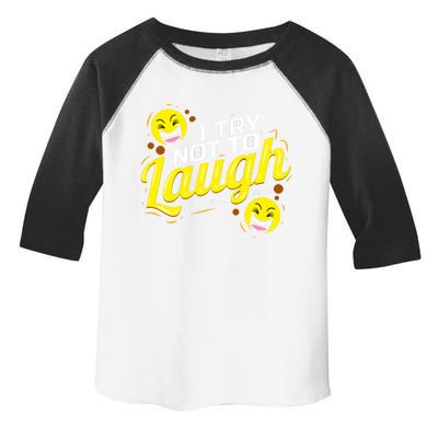 I Try Not To Laugh At My Own Jokes Funny Toddler Fine Jersey T-Shirt