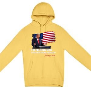 IM Talking Now Does That Sound Familiar Trump 2024 Election Premium Pullover Hoodie