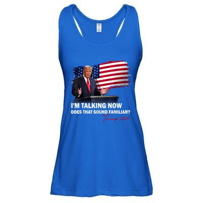 IM Talking Now Does That Sound Familiar Trump 2024 Election Ladies Essential Flowy Tank