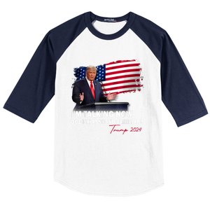 IM Talking Now Does That Sound Familiar Trump 2024 Election Baseball Sleeve Shirt