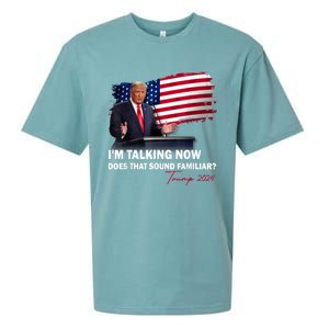 IM Talking Now Does That Sound Familiar Trump 2024 Election Sueded Cloud Jersey T-Shirt