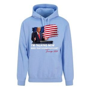 IM Talking Now Does That Sound Familiar Trump 2024 Election Unisex Surf Hoodie