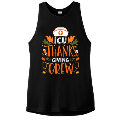 Icu Thanksgiving Nurse Crew Thanksgiving Intensive Care Unit Ladies PosiCharge Tri-Blend Wicking Tank