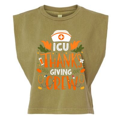 Icu Thanksgiving Nurse Crew Thanksgiving Intensive Care Unit Garment-Dyed Women's Muscle Tee