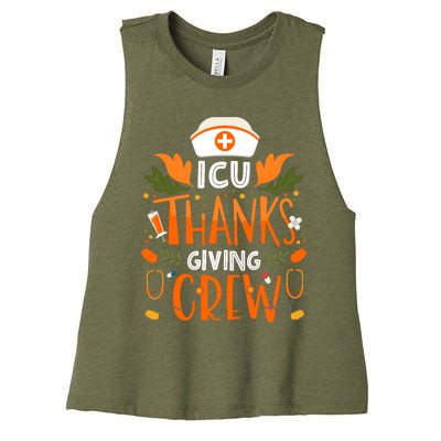 Icu Thanksgiving Nurse Crew Thanksgiving Intensive Care Unit Women's Racerback Cropped Tank