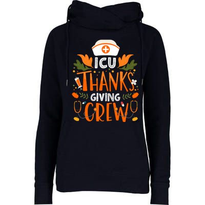 Icu Thanksgiving Nurse Crew Thanksgiving Intensive Care Unit Womens Funnel Neck Pullover Hood