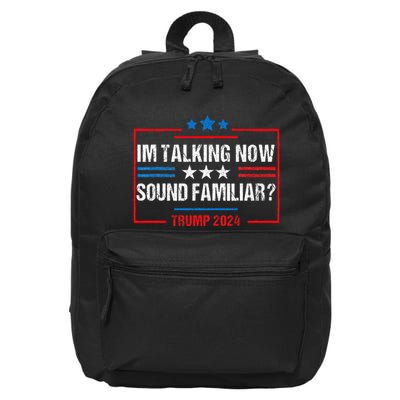 IM Talking Now Sound Familiar Donald Trump Debate Kamala 16 in Basic Backpack
