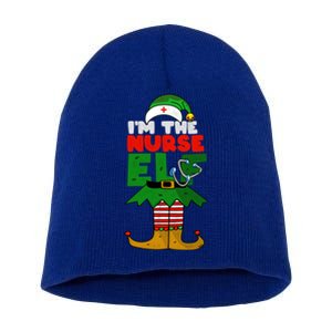 Im The Nurse Elf Cute Christmas Nurse Gear For Parties Gift Short Acrylic Beanie