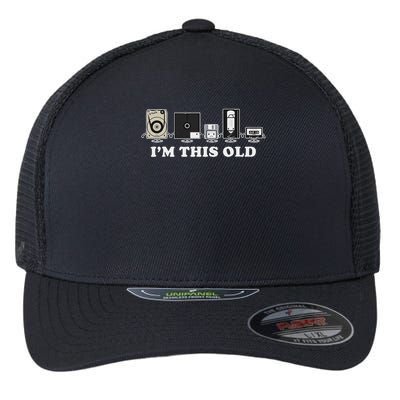 I'm This Old Retro Vintage Cassette Tape Floppy Disk Vhs Flexfit Unipanel Trucker Cap