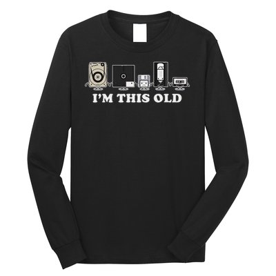 I'm This Old Retro Vintage Cassette Tape Floppy Disk Vhs Long Sleeve Shirt