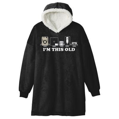 I'm This Old Retro Vintage Cassette Tape Floppy Disk Vhs Hooded Wearable Blanket