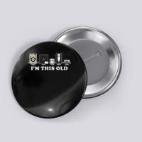 I'm This Old Retro Vintage Cassette Tape Floppy Disk Vhs Button