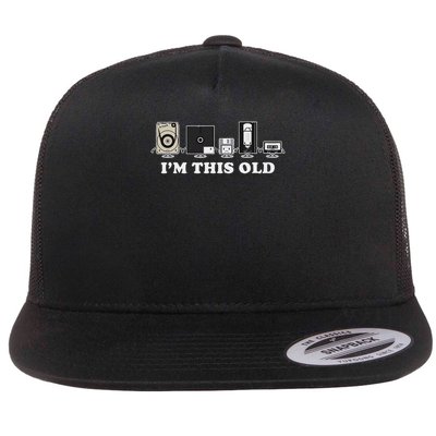 I'm This Old Retro Vintage Cassette Tape Floppy Disk Vhs Flatbill Hat