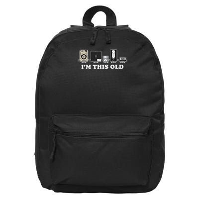 I'm This Old Retro Vintage Cassette Tape Floppy Disk Vhs 16 in Basic Backpack