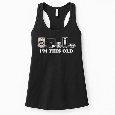I'm This Old Retro Vintage Cassette Tape Floppy Disk Vhs Womens Tank Top