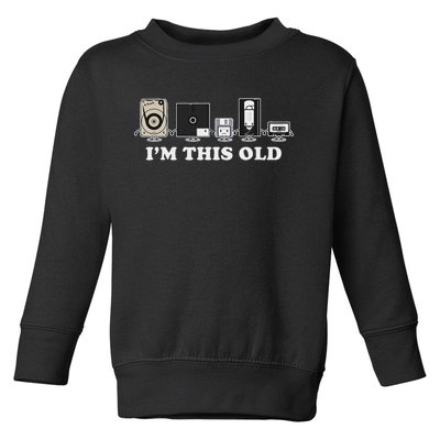 I'm This Old Retro Vintage Cassette Tape Floppy Disk Vhs Toddler Sweatshirt