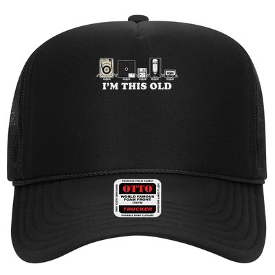 I'm This Old Retro Vintage Cassette Tape Floppy Disk Vhs Trucker Hat