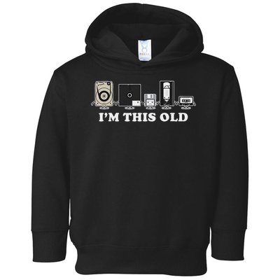 I'm This Old Retro Vintage Cassette Tape Floppy Disk Vhs Toddler Hoodie