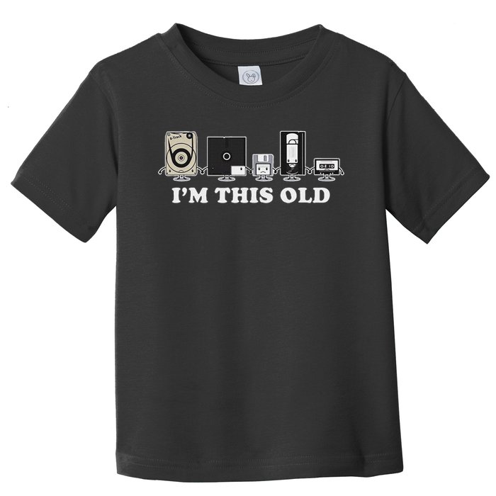 I'm This Old Retro Vintage Cassette Tape Floppy Disk Vhs Toddler T-Shirt