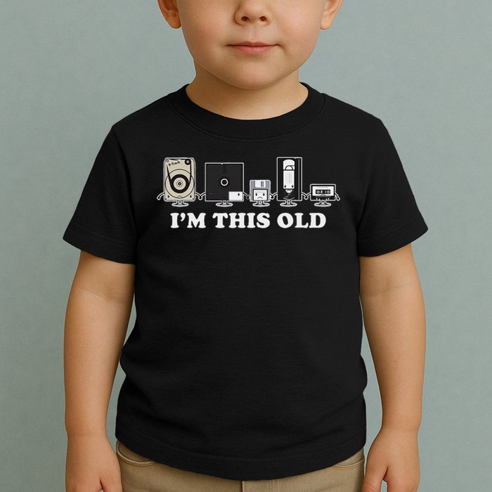 I'm This Old Retro Vintage Cassette Tape Floppy Disk Vhs Toddler T-Shirt