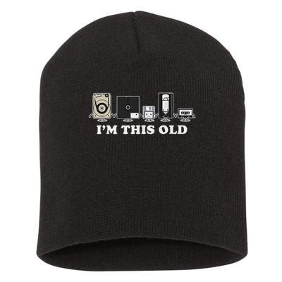 I'm This Old Retro Vintage Cassette Tape Floppy Disk Vhs Short Acrylic Beanie