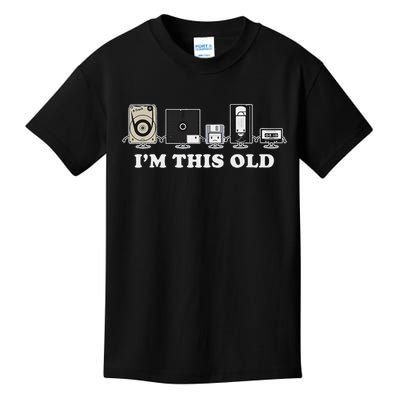I'm This Old Retro Vintage Cassette Tape Floppy Disk Vhs Kids T-Shirt