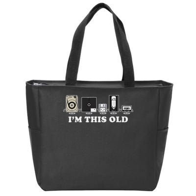 I'm This Old Retro Vintage Cassette Tape Floppy Disk Vhs Zip Tote Bag