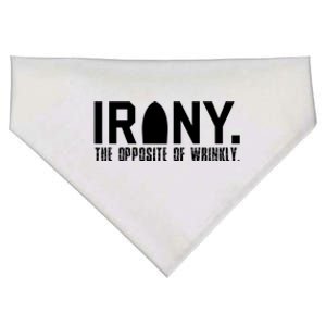 Irony: The Opposite Of Wrinkly Funny Sarcastic Wordplay Pun Funny Gift USA-Made Doggie Bandana