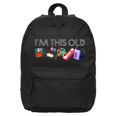 IM This Old 80s Technology Icons 1980s Birthday 16 in Basic Backpack