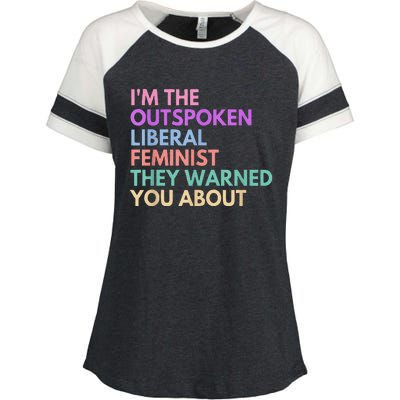 Im The Outspoken Liberal Feminist Political Power Enza Ladies Jersey Colorblock Tee