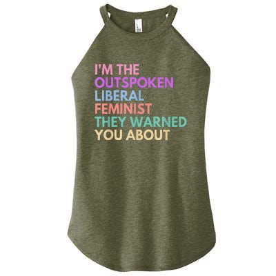 Im The Outspoken Liberal Feminist Political Power Women's Perfect Tri Rocker Tank