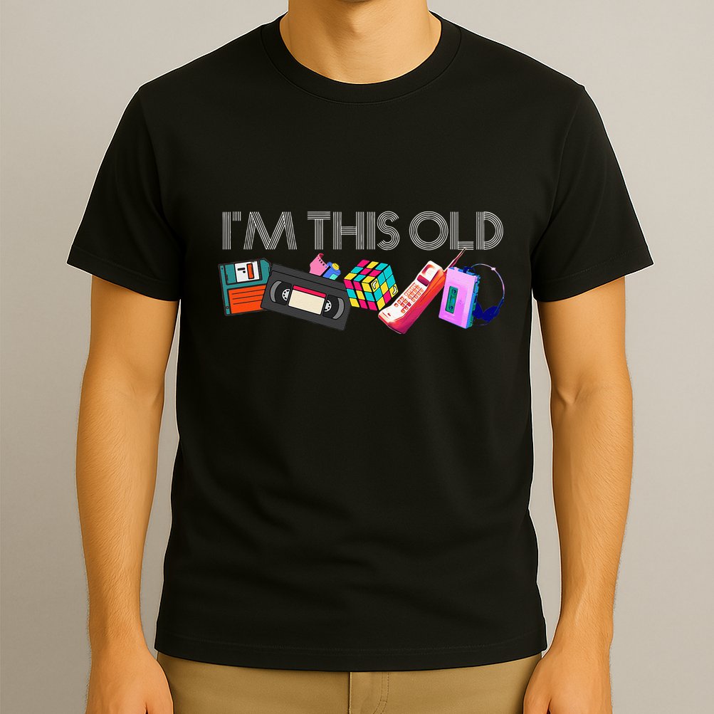 Im This Old 80s Technology Icons 1980s Birthday T-Shirt