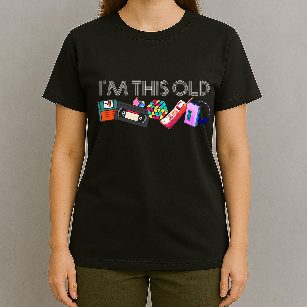 Im This Old 80s Technology Icons 1980s Birthday T-Shirt