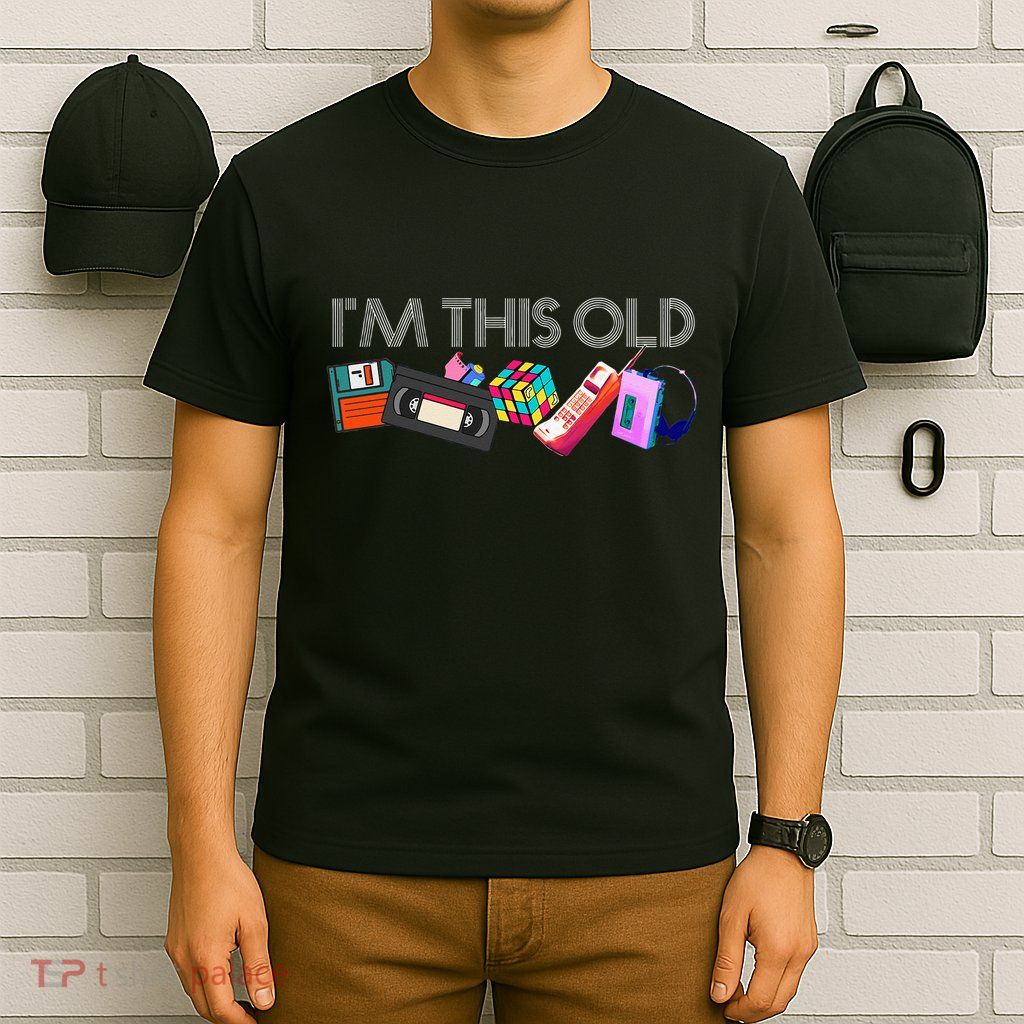Im This Old 80s Technology Icons 1980s Birthday T-Shirt