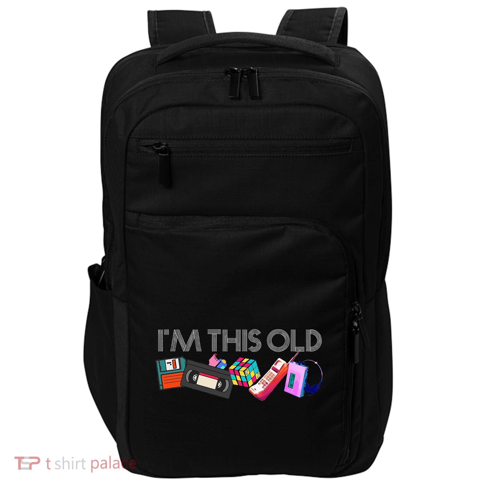 Im This Old 80s Technology Icons 1980s Birthday Impact Tech Backpack