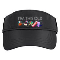 Im This Old 80s Technology Icons 1980s Birthday Adult Drive Performance Visor