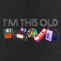 Im This Old 80s Technology Icons 1980s Birthday Adult Drive Performance Visor
