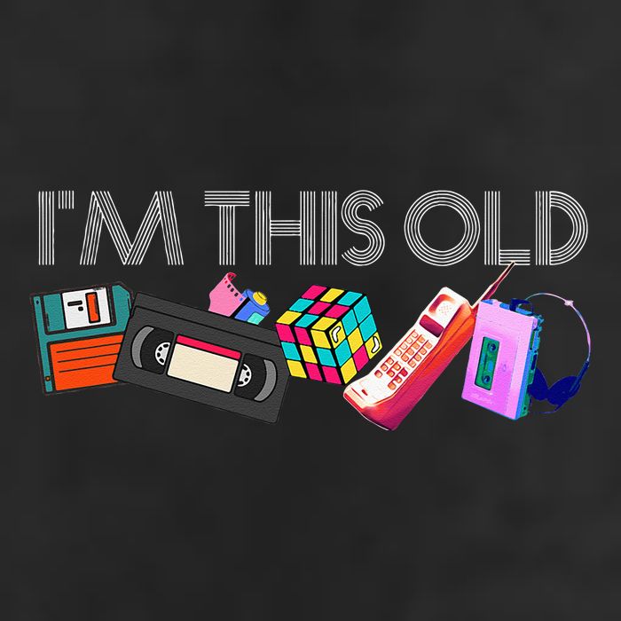 Im This Old 80s Technology Icons 1980s Birthday Adult Drive Performance Visor