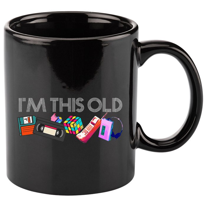 Im This Old 80s Technology Icons 1980s Birthday 11oz C Handle Ceramic Mug