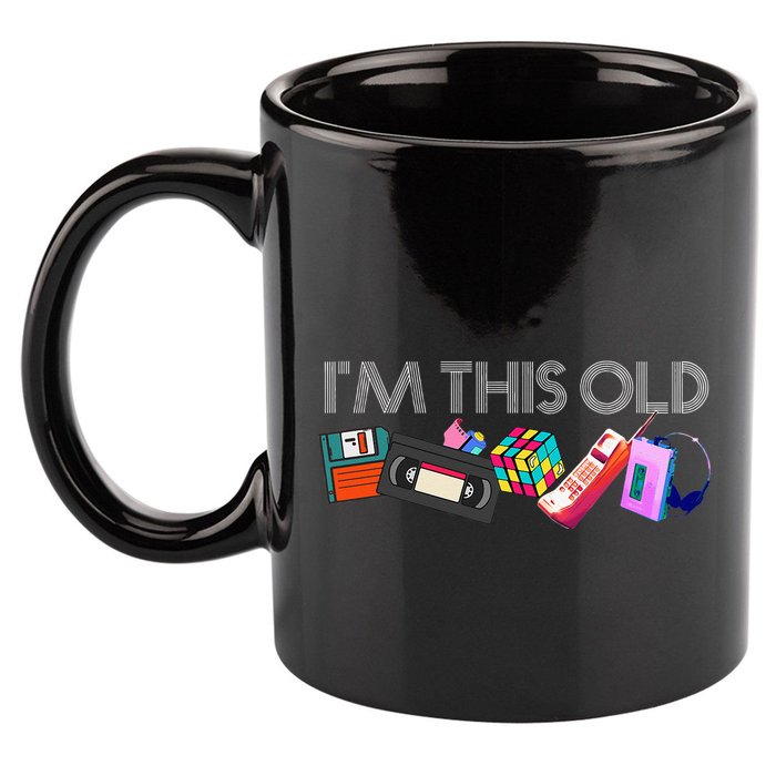 Im This Old 80s Technology Icons 1980s Birthday 11oz C Handle Ceramic Mug