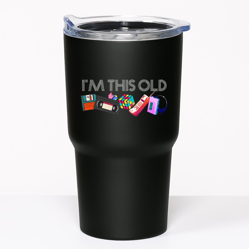 Im This Old 80s Technology Icons 1980s Birthday Tumbler