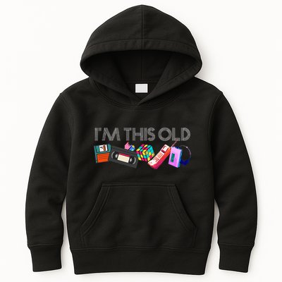 Im This Old 80s Technology Icons 1980s Birthday Kids Hoodie