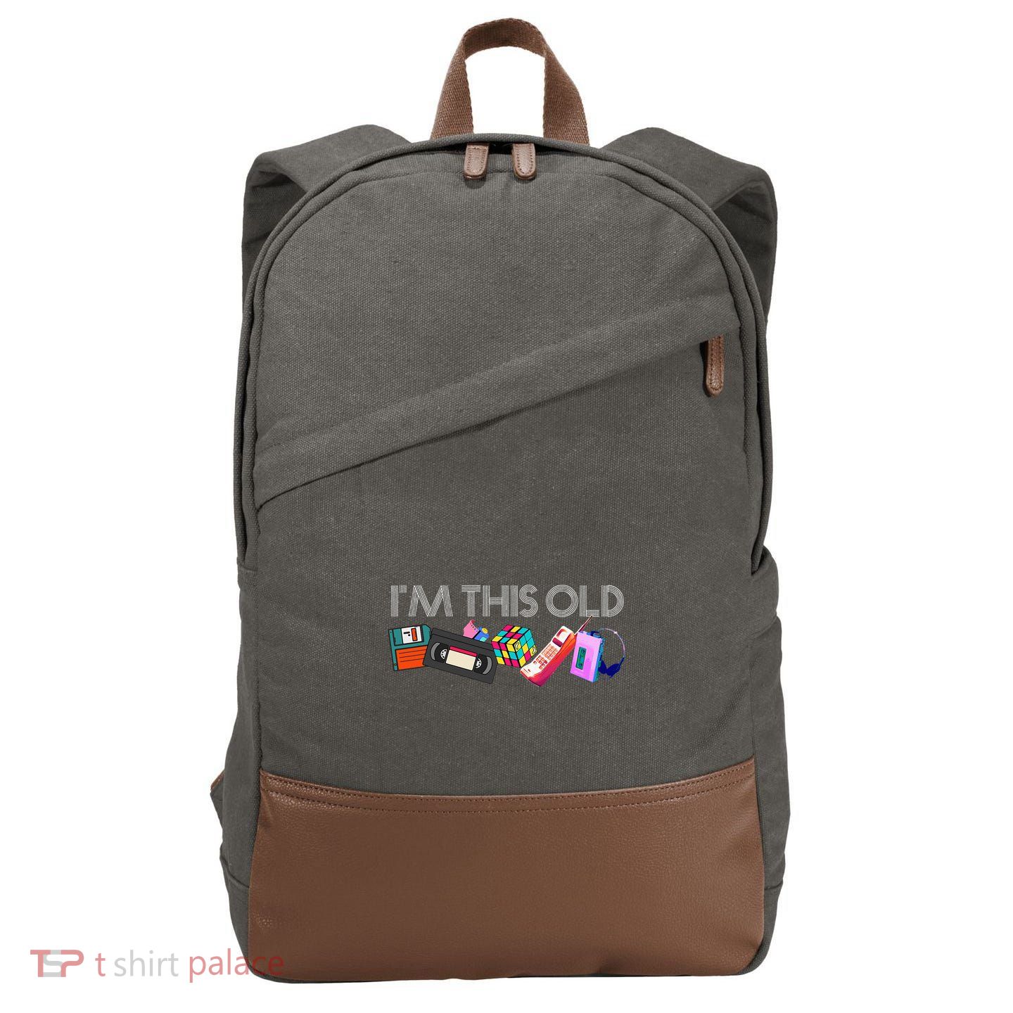 Im This Old 80s Technology Icons 1980s Birthday Cotton Canvas Backpack