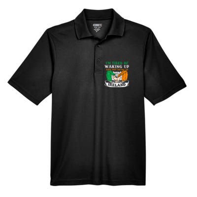 I'm Tired Of Waking Up And Not Being In Ireland Irish Gaelic Men's Origin Performance Pique Polo