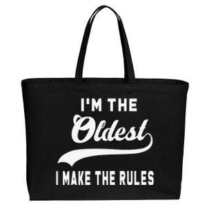 IM The Oldest I Make The Rules Cotton Canvas Jumbo Tote