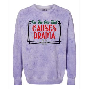 IM The One That Causes Drama Matching Family Christmas Colorblast Crewneck Sweatshirt