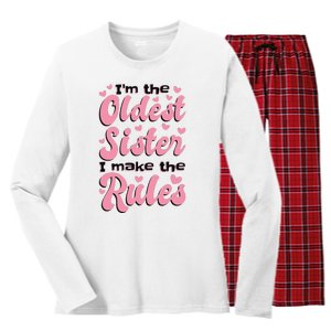 IM The Oldest Sister I Make The Rules Oldest Sibling Women's Long Sleeve Flannel Pajama Set 